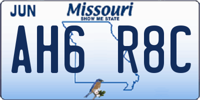 MO license plate AH6R8C