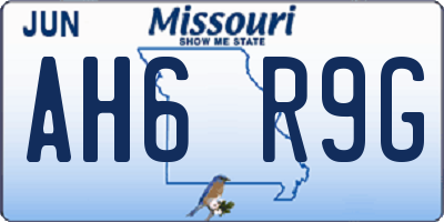 MO license plate AH6R9G
