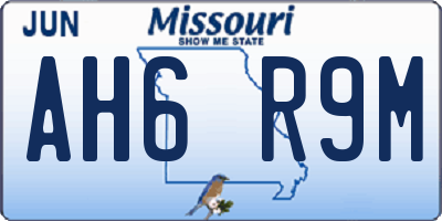 MO license plate AH6R9M
