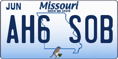 MO license plate AH6S0B