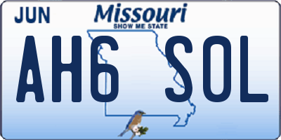 MO license plate AH6S0L