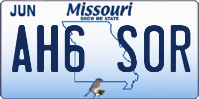 MO license plate AH6S0R