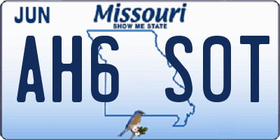 MO license plate AH6S0T