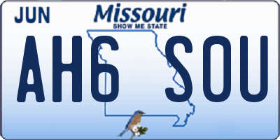 MO license plate AH6S0U