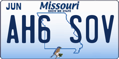 MO license plate AH6S0V