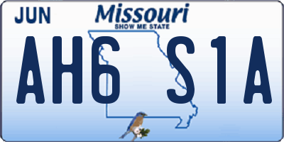 MO license plate AH6S1A