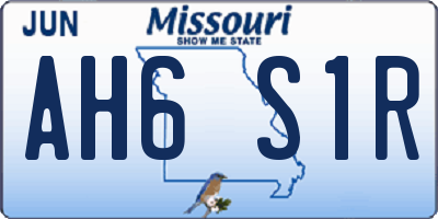 MO license plate AH6S1R