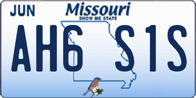 MO license plate AH6S1S