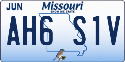 MO license plate AH6S1V