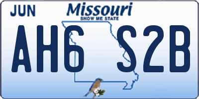 MO license plate AH6S2B