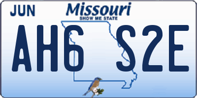 MO license plate AH6S2E