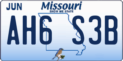 MO license plate AH6S3B