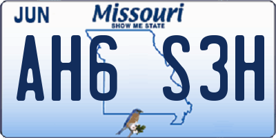 MO license plate AH6S3H