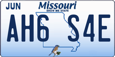 MO license plate AH6S4E