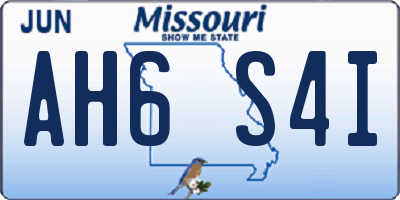 MO license plate AH6S4I