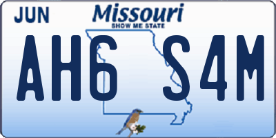 MO license plate AH6S4M