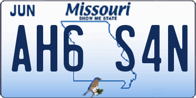 MO license plate AH6S4N