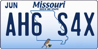 MO license plate AH6S4X