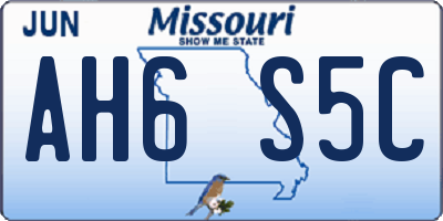 MO license plate AH6S5C