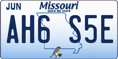 MO license plate AH6S5E