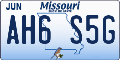 MO license plate AH6S5G