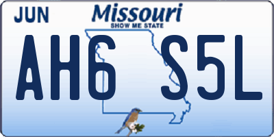 MO license plate AH6S5L