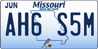MO license plate AH6S5M