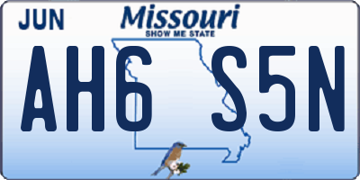 MO license plate AH6S5N