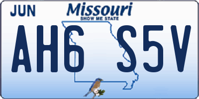 MO license plate AH6S5V