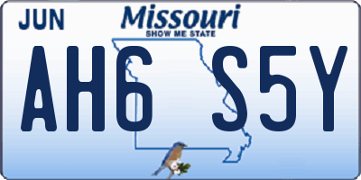 MO license plate AH6S5Y