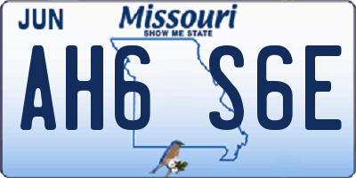 MO license plate AH6S6E