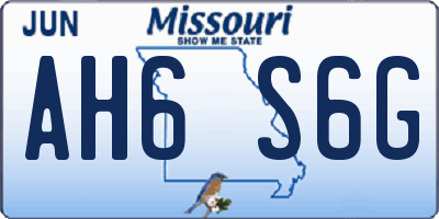 MO license plate AH6S6G