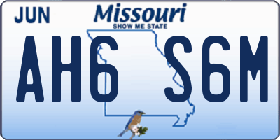 MO license plate AH6S6M