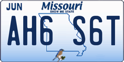 MO license plate AH6S6T