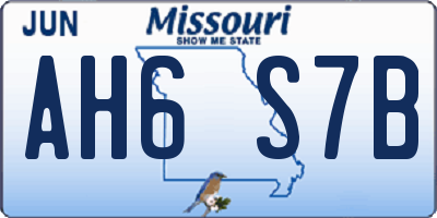 MO license plate AH6S7B