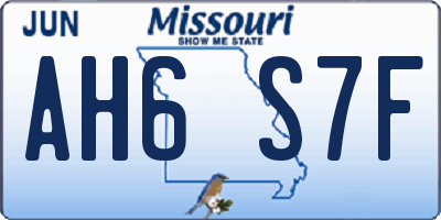 MO license plate AH6S7F