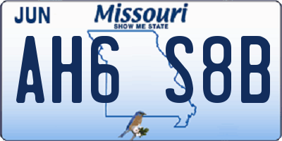 MO license plate AH6S8B