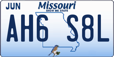 MO license plate AH6S8L