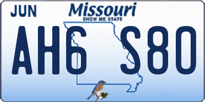 MO license plate AH6S8O