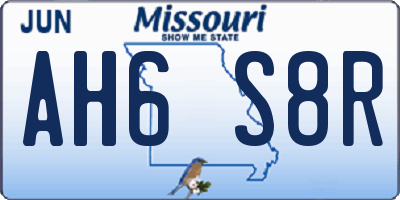 MO license plate AH6S8R