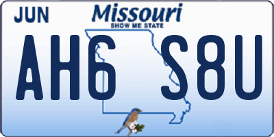 MO license plate AH6S8U