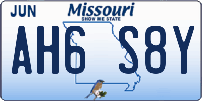 MO license plate AH6S8Y