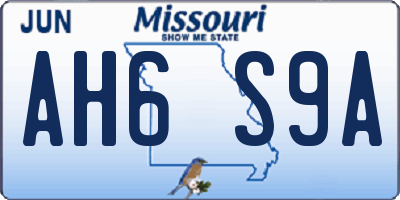 MO license plate AH6S9A
