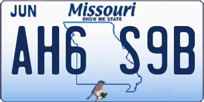 MO license plate AH6S9B