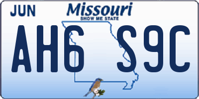 MO license plate AH6S9C