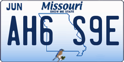 MO license plate AH6S9E