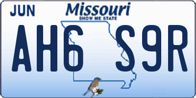 MO license plate AH6S9R