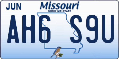 MO license plate AH6S9U