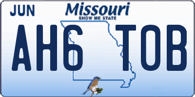 MO license plate AH6T0B