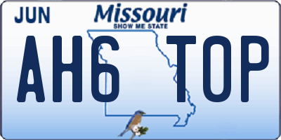 MO license plate AH6T0P